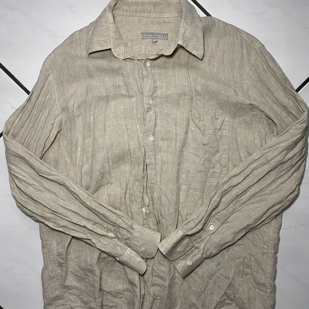 Alain Figart mens collard button down shirt